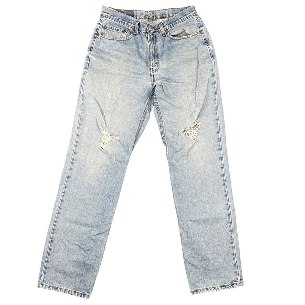 Vintage‎ 90s Levi's 550 Relaxed Fit Jeans Mens 33x32 Light Wash Distressed Denim